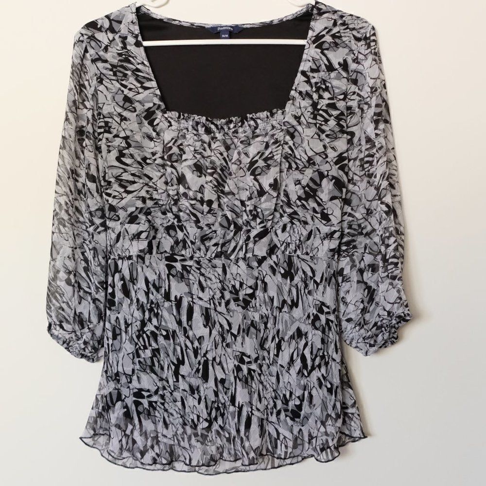 Reitmans Black & White Print Blouse